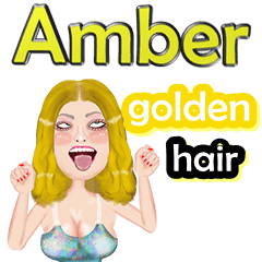 Amber - golden hair - Big sticker