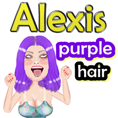 Alexis - purple hair - Big sticker