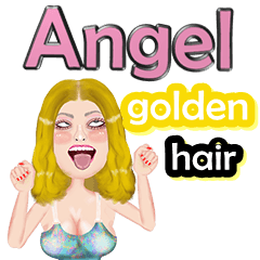 Angel - golden hair - Big sticker