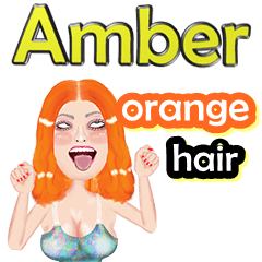 Amber - orange hair - Big sticker