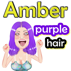 Amber - purple hair - Big sticker