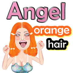 Angel - orange hair - Big sticker