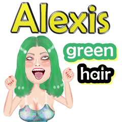 Alexis - green hair - Big sticker