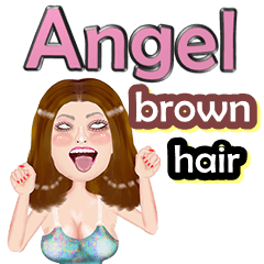 Angel - brown hair - Big sticker