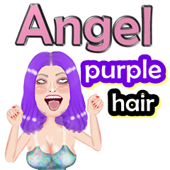 Angel - purple hair - Big sticker