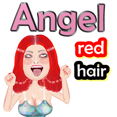 Angel - red hair - Big sticker