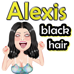 Alexis - black hair - Big sticker