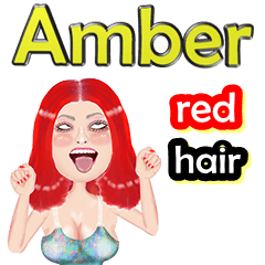 Amber - red hair - Big sticker