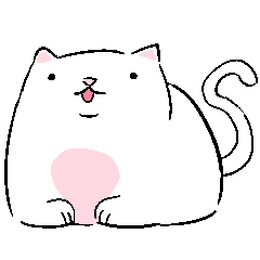 一球胖胖的白貓