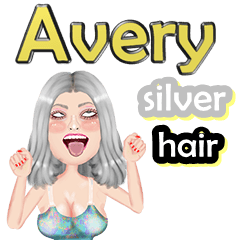 Avery - silver hair - Big sticker