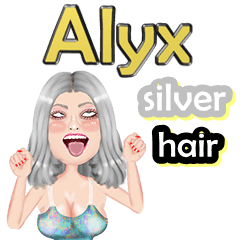 Alyx - silver hair - Big sticker