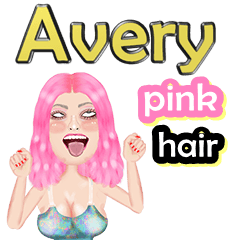 Avery - pink hair - Big sticker