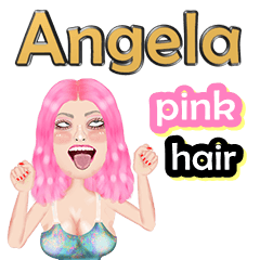 Angela - pink  hair - Big sticker