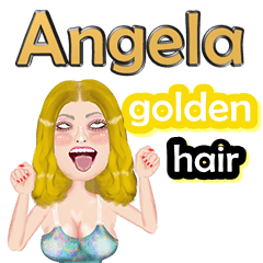 Angela - golden  hair - Big sticker