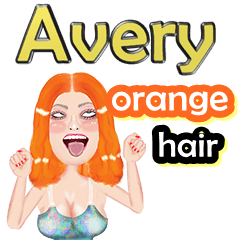 Avery - orange hair - Big sticker
