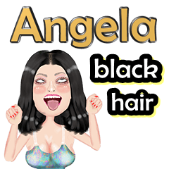 Angela - black hair - Big sticker