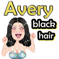 Avery - black hair - Big sticker