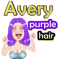 Avery - purple hair - Big sticker
