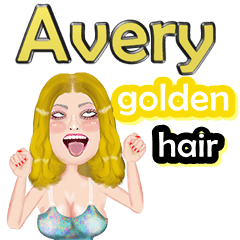 Avery - golden hair - Big sticker