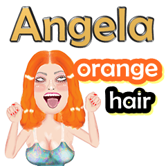 Angela - orange  hair - Big sticker