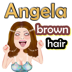 Angela - brown  hair - Big sticker