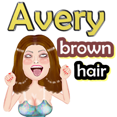 Avery - brown hair - Big sticker