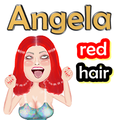 Angela - red  hair - Big sticker