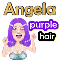 Angela - purple  hair - Big sticker