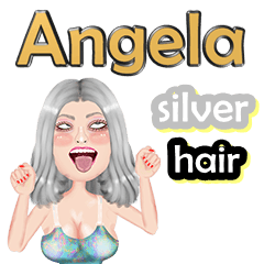 Angela - silver hair - Big sticker