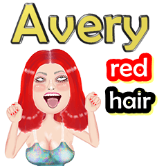 Avery - red hair - Big sticker