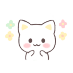 White cat greeting stickers
