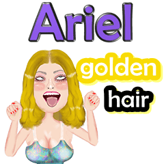 Ariel - golden hair - Big sticker