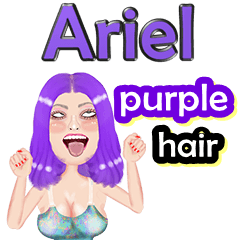 Ariel - purple hair - Big sticker