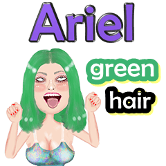 Ariel - green hair - Big sticker