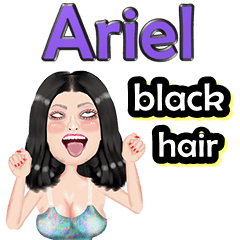 Ariel - black hair - Big sticker