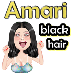 Amari - black hair - Big sticker