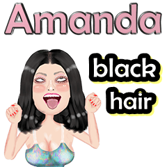 Amanda - black hair - Big sticker