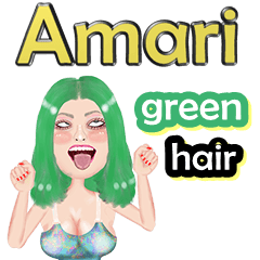 Amari - green hair - Big sticker