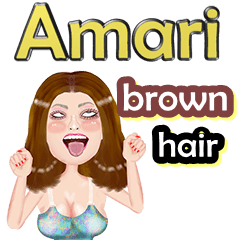 Amari - brown hair - Big sticker