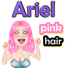 Ariel - pink hair - Big sticker