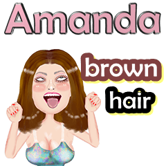 Amanda - brown hair - Big sticker