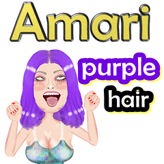 Amari - purple hair - Big sticker