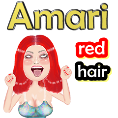 Amari - red hair - Big sticker