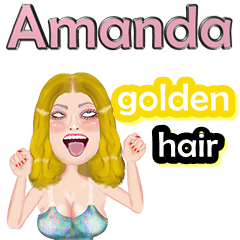 Amanda - golden hair - Big sticker