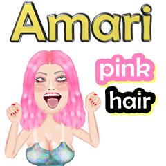 Amari - pink hair - Big sticker