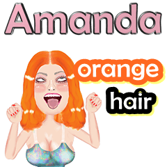 Amanda - orange hair - Big sticker