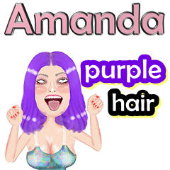 Amanda - purple hair - Big sticker