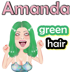 Amanda - green hair - Big sticker