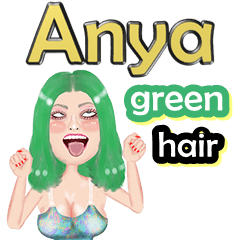 Anya - green hair - Big sticker