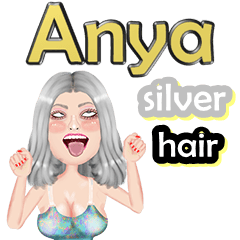 Anya - silver hair - Big sticker